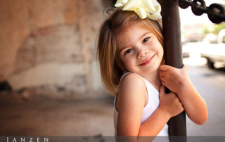 Child portrait in an urban location