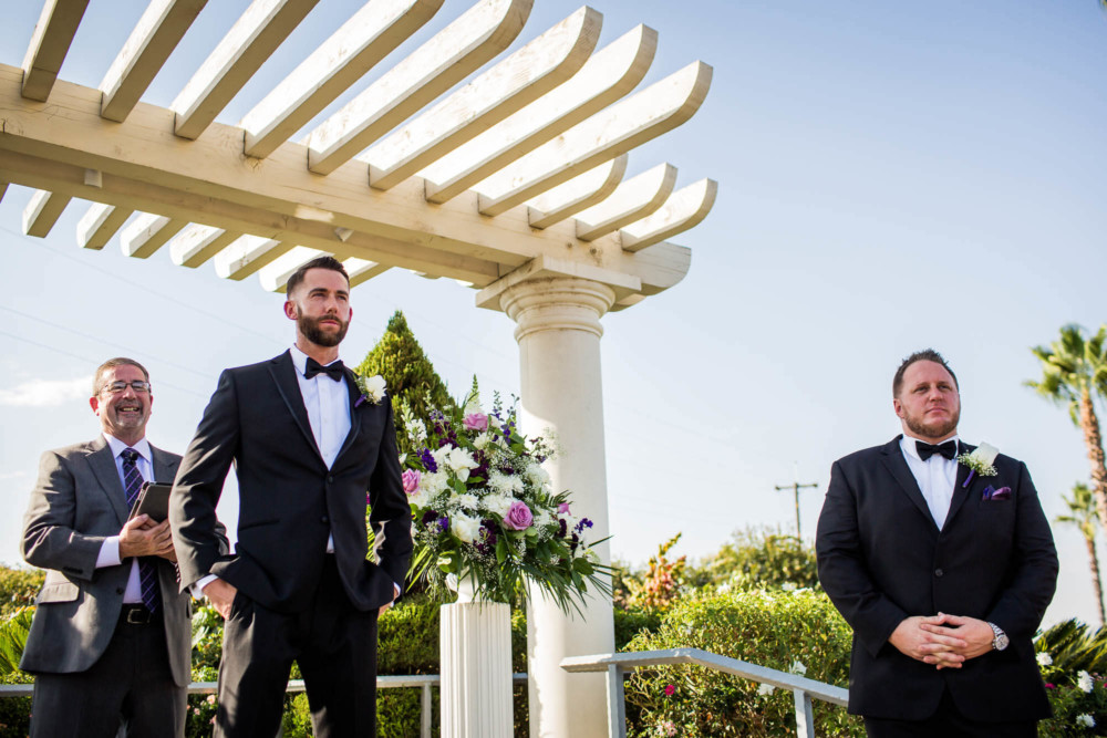 The groom and best man await the bride at Copper River Country Club
