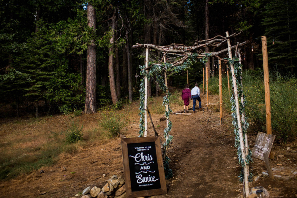 Archway leading to the ceremony site at Paradise Springs