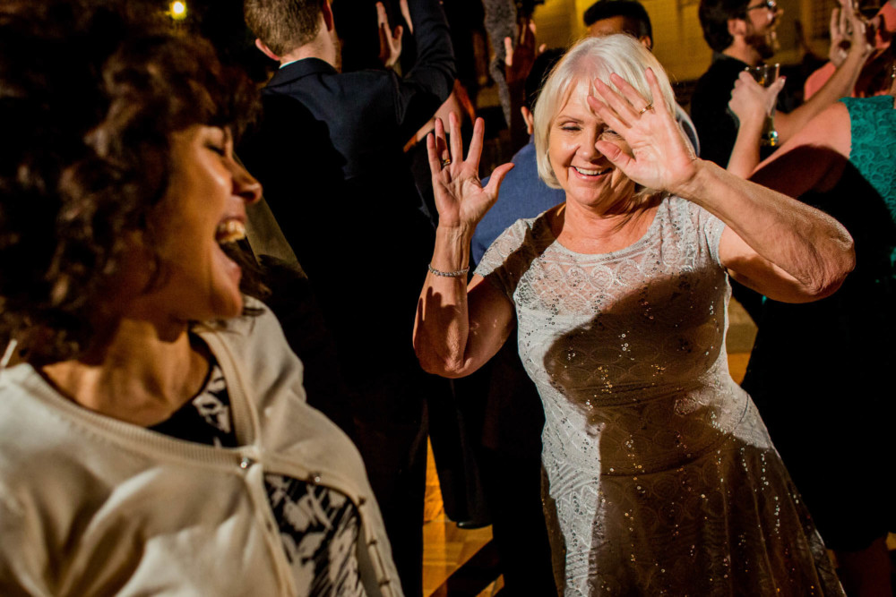 Wedding guests get crazy on the dance floor