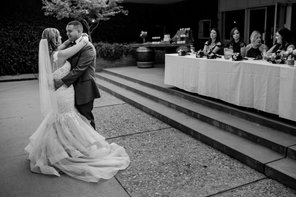 Black and white photo of first dance