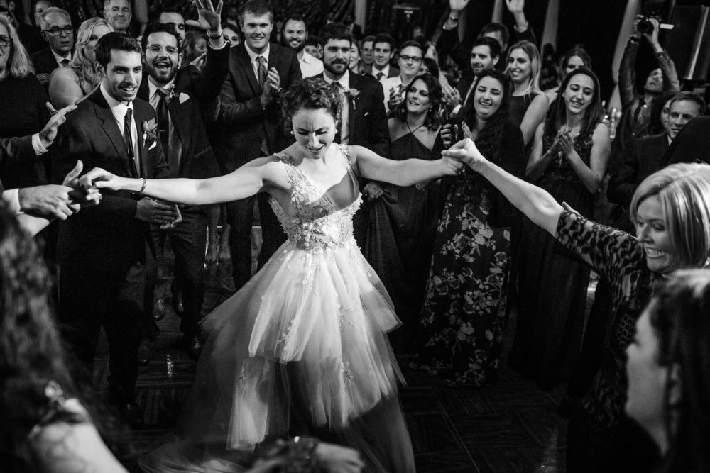 Bride dancing at a wedding reception