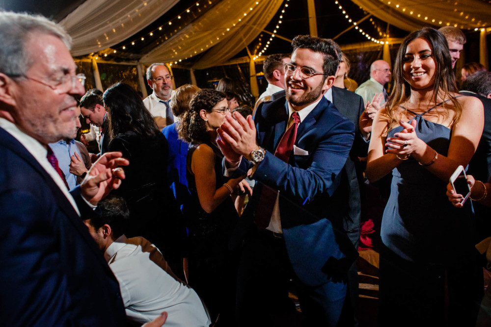 guests dancing at a wedding reception