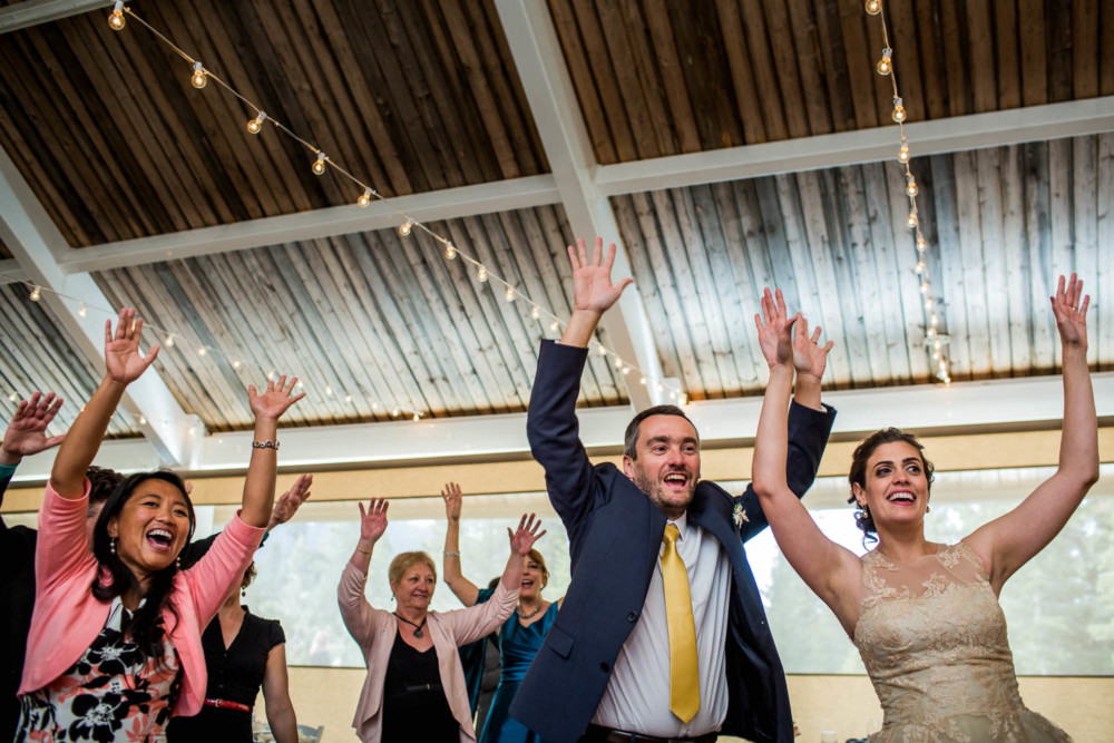 Guests dancing during a wedding reception